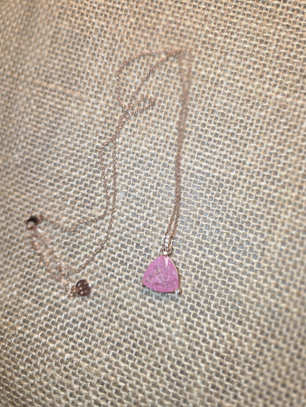 Bomb Party Rose Gold Necklace with Pink Ice Crystal